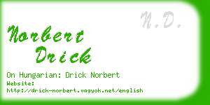 norbert drick business card